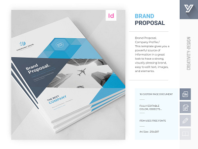 Brand Proposal a4 abstract booklet branding brochure business company corporate cover identity layout marketing profile report template visual identity