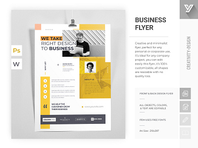 Business Flyer a4 ad agency brochure business clean company corporate creative document flyer graphic marketing multimedia promotion service template word