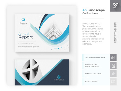 A5 Landscape Co Brochure a5 agency porposal brand branding brief brochure design business business porposal clean corporate creative design elegant identity indesign indesign templates informational light minimal minimalist