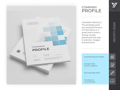 Comoany Profile a4 blue booklet brochure business company corporate element identity modern profile trend trendy visual identity