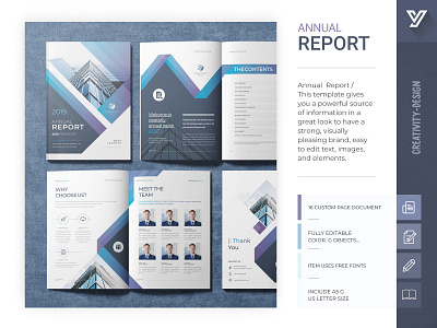 Annual Report Template a4 abstract annual book brand business company corporate cover layout marketing profile report template