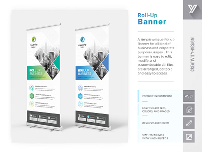 Roll-up Banners advert advertisement banners business commercial creative event marketing mockup modern professional promotion promotional roll rollup signage standing standy