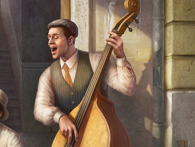 detail 1/4 character characters digital illustration digital painting figure illustration male character musician painting portrait realism