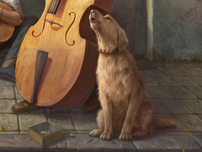 detail 3/4 animalillustration characters digital illustration digital painting dog illustration painting realism