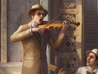 detail 4/4 character characters digital illustration digital painting figure illustration musician painting portrait realism