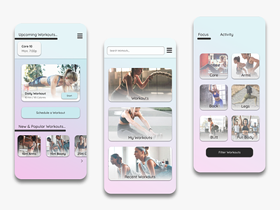 Fitted Fun Mobile App fitness app ios app design mobile ui uidesign workout app