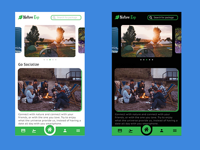 NatureExp dark dark mode design mobile mobileui ui uiux uiuxdesign ux