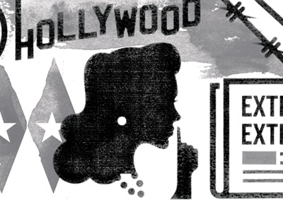 Hollywood Blacklist communism hollywood paint silhouette witch hunt