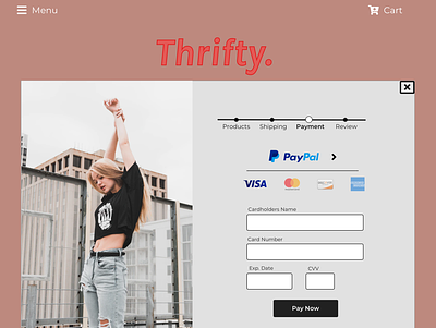 Thrifty Checkout checkout form clothing credit card checkout dailyui 002 design ui web