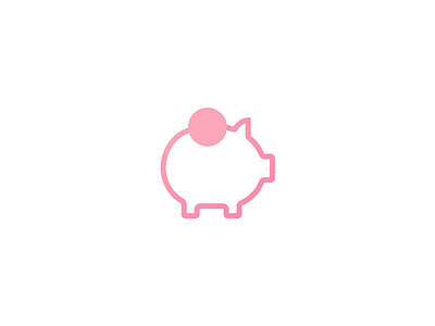 Piggy bank app bank design flat icon money pig piggy bank