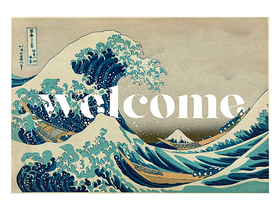 Welcome The Great Wave design graphic japan kanagawa lettering thegreatwave type typography vector wave