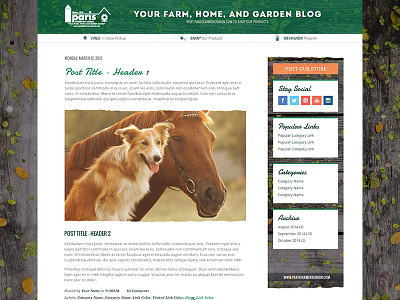 Farm, Home, and Garden Blog blog blogger farm farming garden home lifestyle photographic texture two column