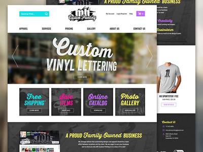 MH Custom Print Shop about bright ecommerce family neon pastel responsive script slideshow store volusion web
