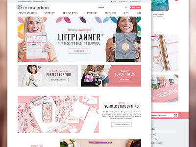 Erin Condren Storefront bootstrap ecommerce erin condren featured products feminine grid planners promotions slider stationery store