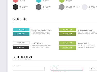 eCommerce Style Guide buttons colors ecommerce fields forms guide input states style swatches ui