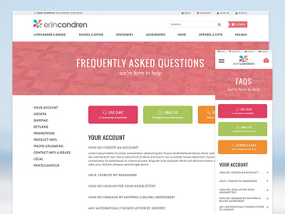 FAQ Page asked condren erin faq frequently questions responsive support