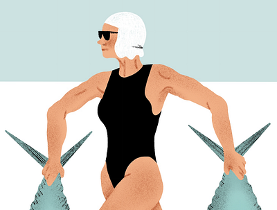 Derivative Jean-Daniel Lorieux Illustration art fishes illustration ipad pro ocean procreate strong strong women swimcap swimmer swmming women in illustration