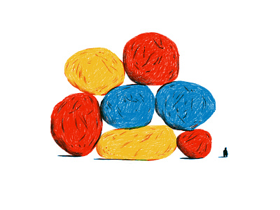 Round Colorful Sculpture Spot Illustration