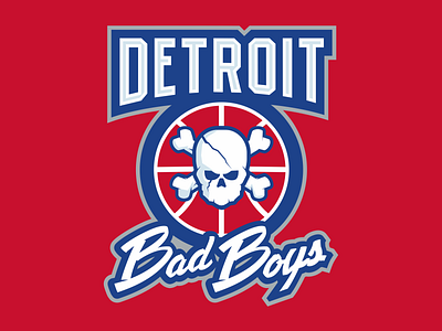 Detroit Bad Boys badboys basketball logo branding detroit lettering logos nba nike pistons vector
