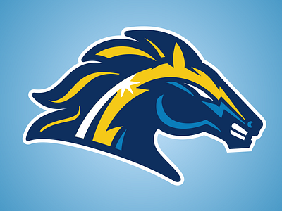 Chargers athletics basketball blue cavalo chargers college cypress horse logo softball sports sportslogos