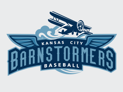 KC Barnstormers logo pack baseball design icon kansas city kc logo mlb sport vector
