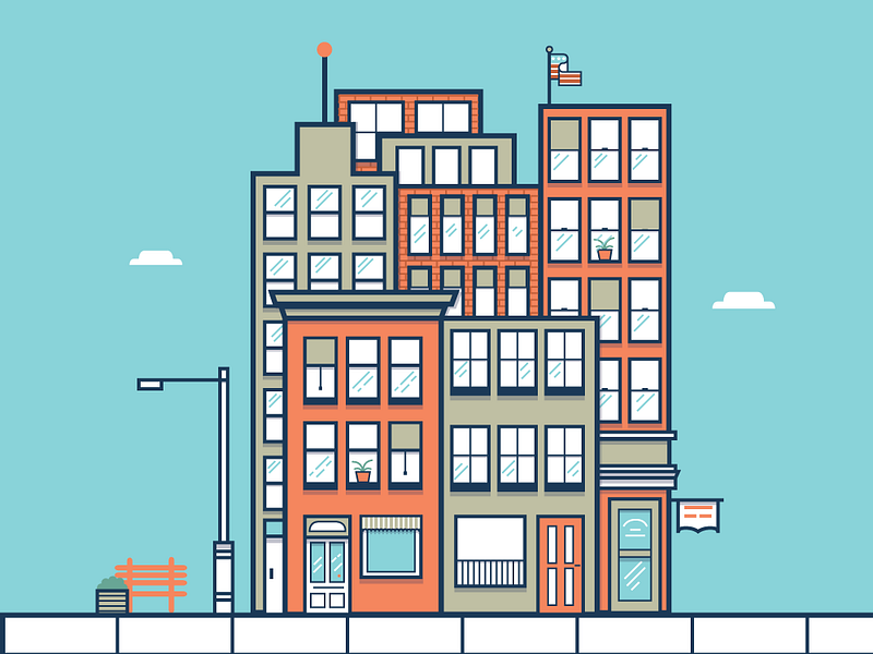 Building Illustration by Leslie Wilkins on Dribbble