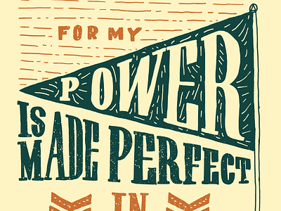 Power flag lettering lines perfect power texture triangle type