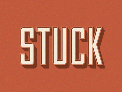 Stuck lettering line shadows stuck type typography