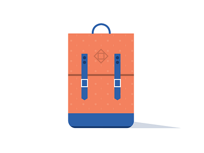 Backpack backpack blue geometric illustration minimal pattern salmon shadow simple vector