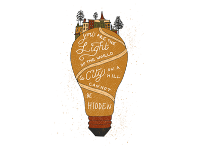 Lightbulb City city hand drawn illustration lettering lightbulb town typography