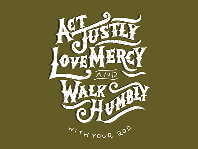 Micah 6:8 hand drawn lettering typography