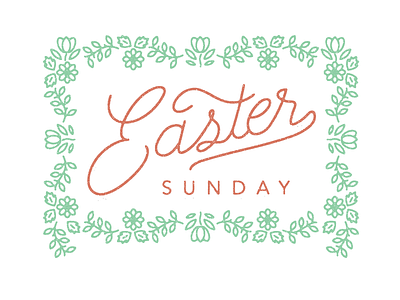 Easter easter flowers lettering spring typography