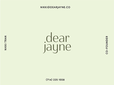 Dear Jayne-Concept 1 branding green logo typography