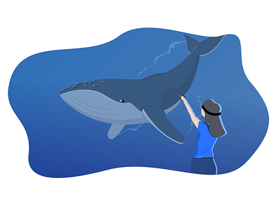 VR Whale Illustration illustration onboarding ui vector vr