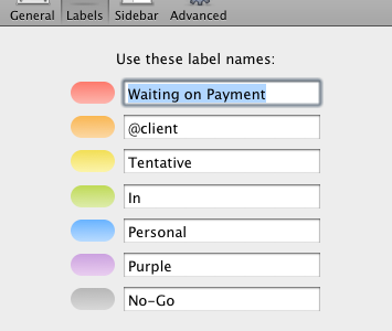 Color Codes freelance gtd macintosh organization