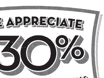 Appreciate 30%