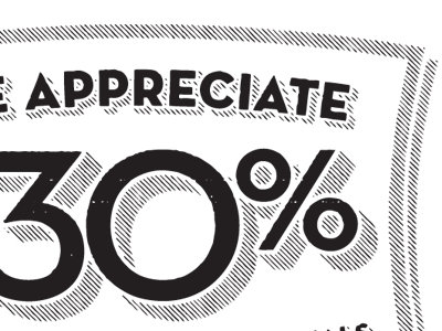 Appreciate 30 Percent Rebound black and white illustrator neutraface rebound