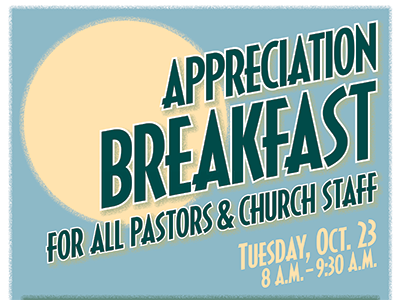 Pastor Appreciation Breakfast (Blue) 1950s art deco miami