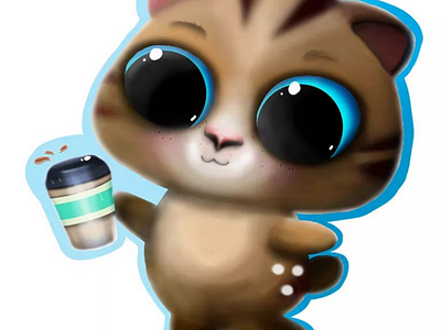 KeepCup Cutie! characterdesign coffee cute cuteanimals digitalart digitalpainting keepcup photoshop tshirtdesign