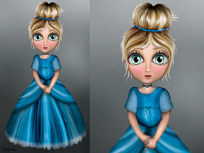 Young Cinderella cartoon character character design characterdesign design digital painting digitalart digitalpainting illustration photoshop