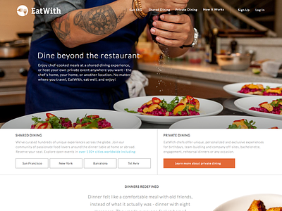 Updated Homepage clean design eat food homepage photography ui white