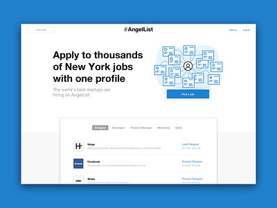 Angellist Landing Page angellist find a job illustration jobs landing landing page startups