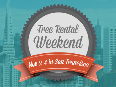 Free Rental Weekend ad badge san francisco wheelz