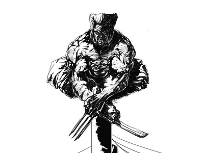 Wolfie avengers characters comic concept concept art dc design flat design illustration inking line art marvel mercenary mutant sketch superheroes unique wolverine x men