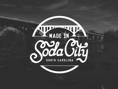 Made in Soda City columbia lettering logo made in stamp