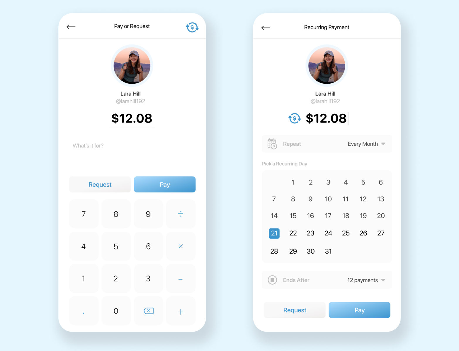 Venmo Redesign (3) Recurring Payments by Amy Pham on Dribbble