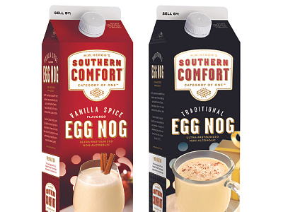 SoCo Eggnog Carton Redesign carton design drink eggnog graphic design holiday packaging southern comfort whiskey
