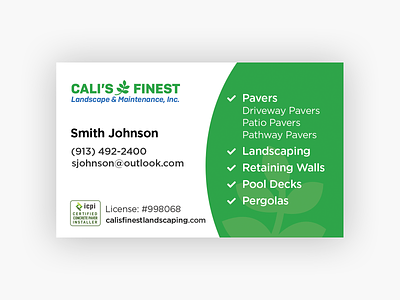 Cali's Landscaping Business Card