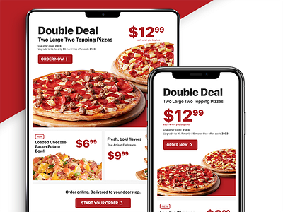 Pizza Promotional Newsletter clean info ipad iphone marketing mobile modern news newsletter pizza