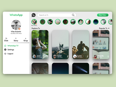 WhatsApp Tv Web | Unofficial app appdesign apps apps design clean landingpage mobileapps redesign uidesign uiux webdesign website whatsapp